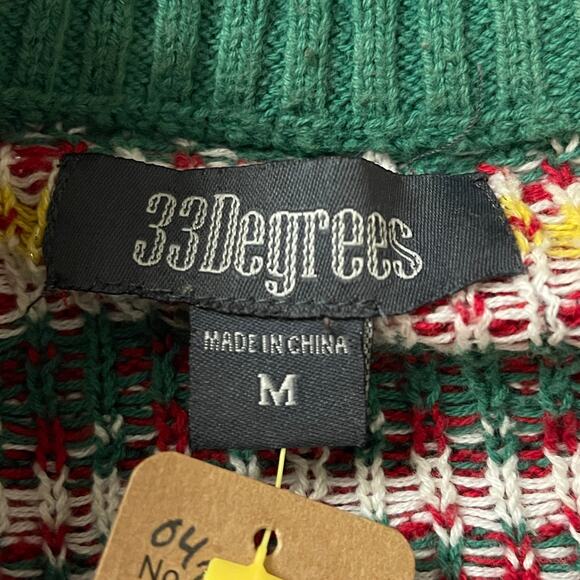 33 Degrees Silly Swinging Sloths Ugly Christmas Sweater Size Med - Picture 4 of 5